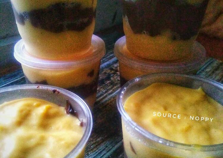 resep Puding Custard Cheese Oreo