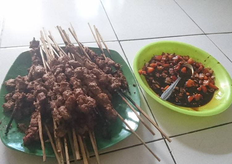 bahan dan cara membuat Sate sapi bumbu nanas#kitaberbagi