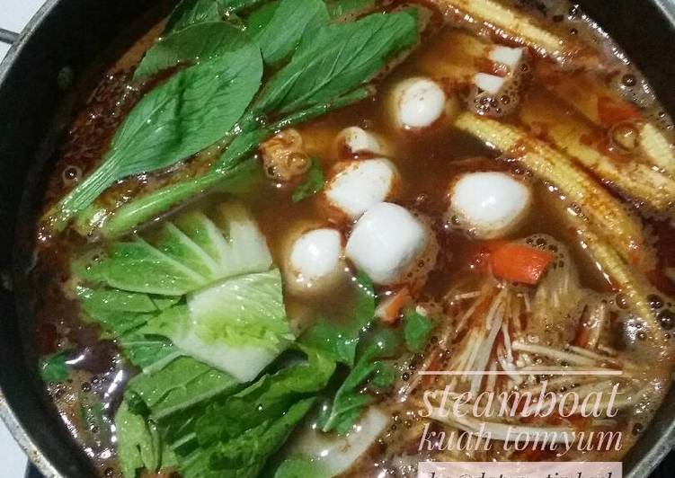 resep lengkap untuk Steamboat kuah tomyum