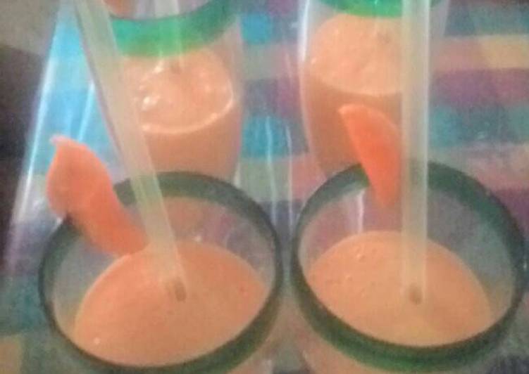 bahan dan cara membuat Milk shake mangga