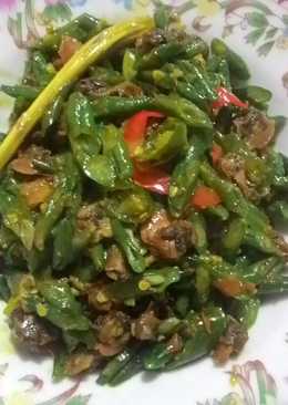 Tumis kerang dan kacang bumbu pedessss mantap