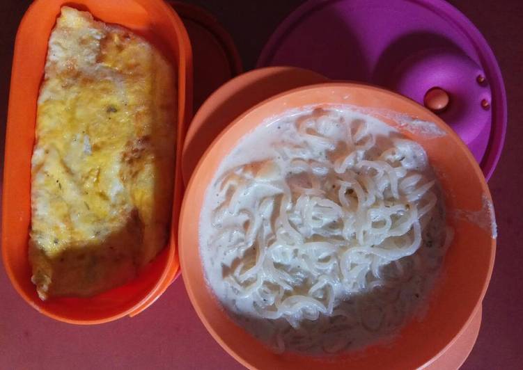 bahan dan cara membuat Spaghetti Shirataki Cream Cheese Keto