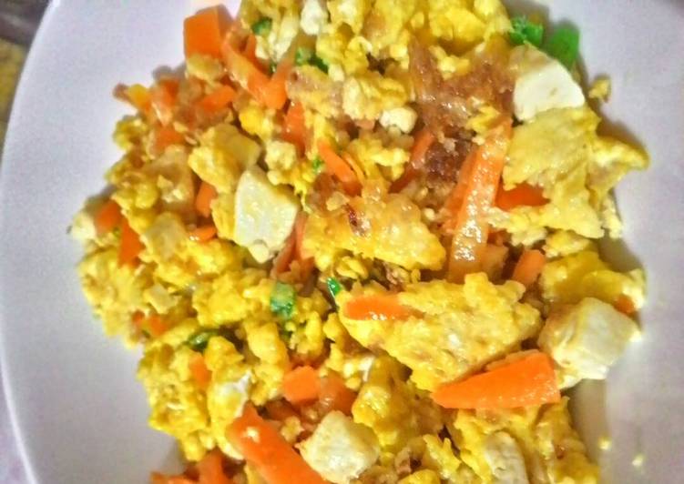 cara membuat Orak arik TTW (Telur Tahu Wortel) menu anak