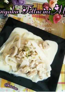 Konnyaku Fettucine Alfredo #ketofriendly #ketofy #debm #pasta