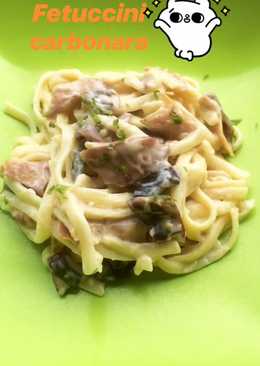 Fetuccini carbonara bahan sederhana