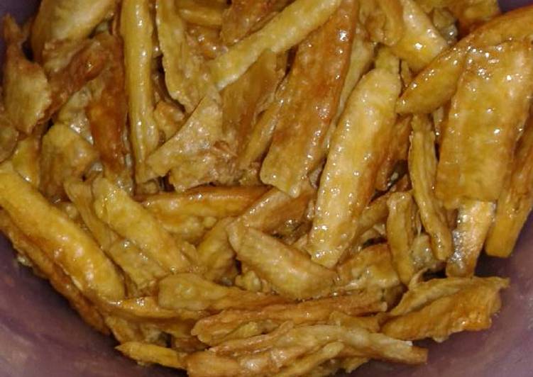 resep lengkap untuk Kripik singkong gula merah