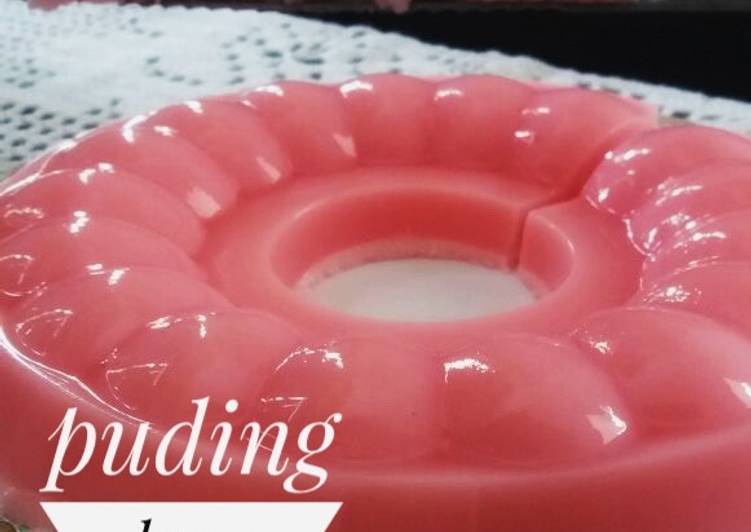 cara membuat Puding Busa Strawberry