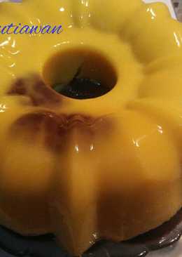 Puding labu kuning lapis coklat