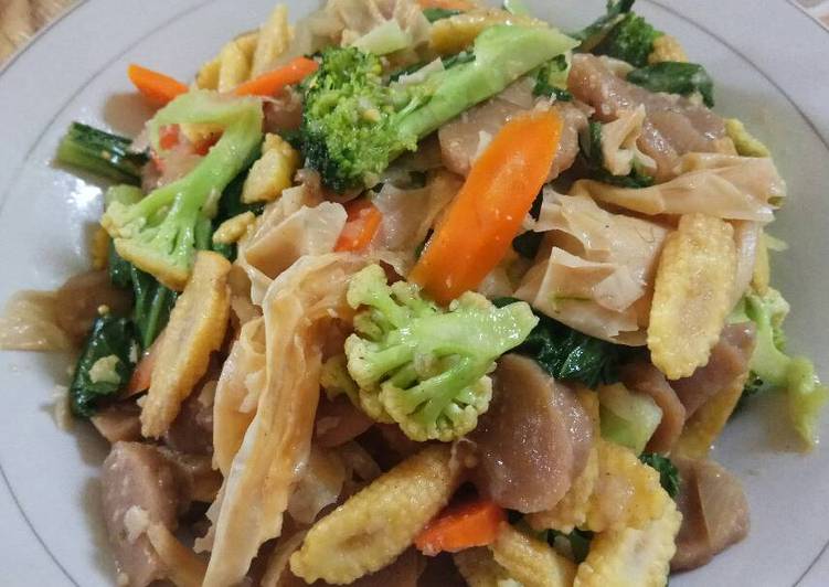 resep makanan Capcay goreng kembang tahu yummy