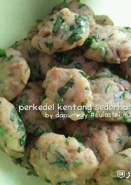 Perkedel kentang sederhana simpan dan sajikan