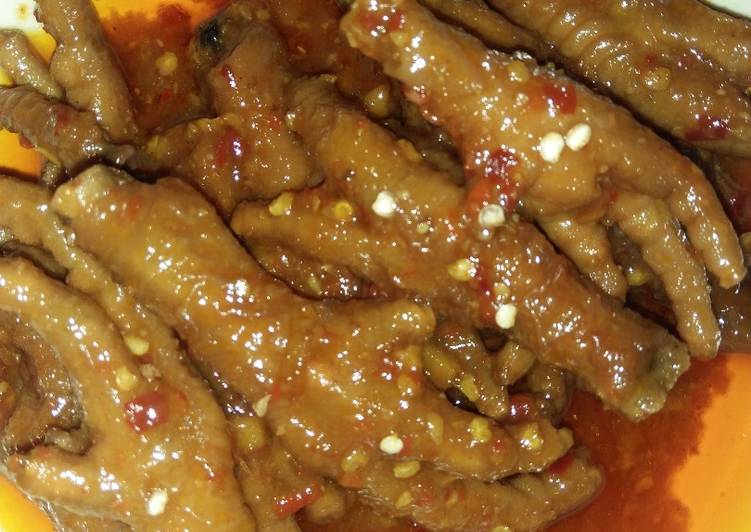 resep masakan Ceker Ayam Pedes Manis Endeuss (No Presto)