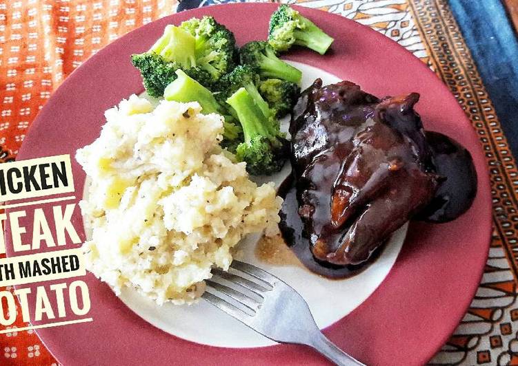 resep Chicken Steak with mashed potato