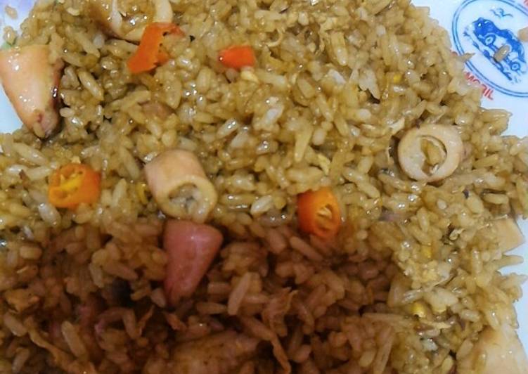 bahan dan cara membuat Nasi goreng cumi asin