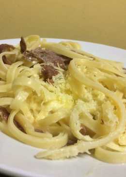 Fettucinni Carbonara with Smoked Beef (Mudah)