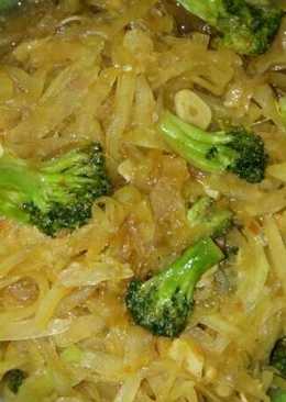 Tumis pepaya muda brokoli pedas manis