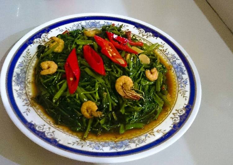 Resep Tumis kangkung ca udang teriyaki