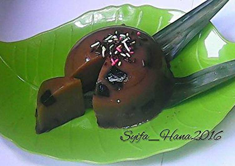 bahan dan cara membuat Puding Capcin (Capucino Cincau)