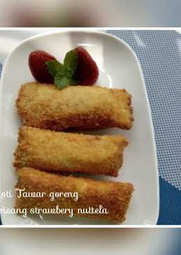 Roti tawar goreng pisang strawbery nuttela #bikinramadanberkesan