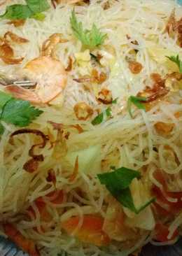 Bihun goreng sayur udang