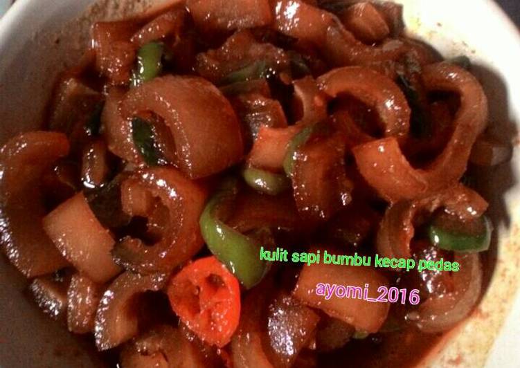 resep masakan Kulit sapi bumbu kecap pedas