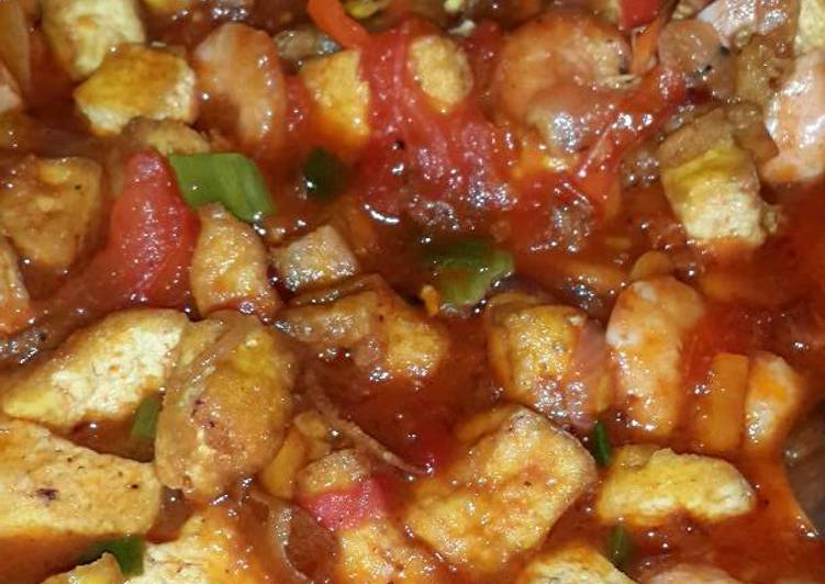 resep Udang tahu saus padang