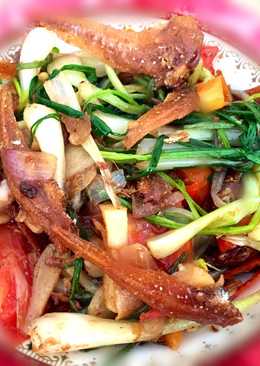 Tumis lokio ikan asin