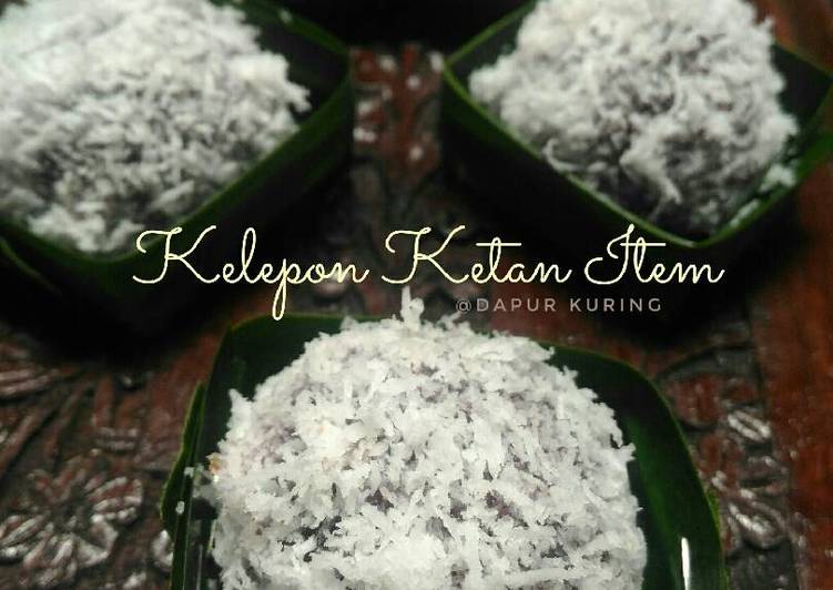 bahan dan cara membuat Kelepon ketan item