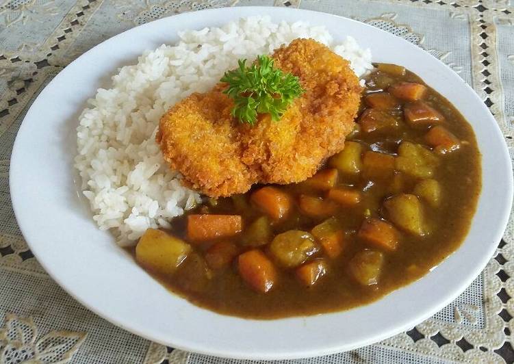 gambar untuk cara membuat Japanese curry rice with chicken katsu