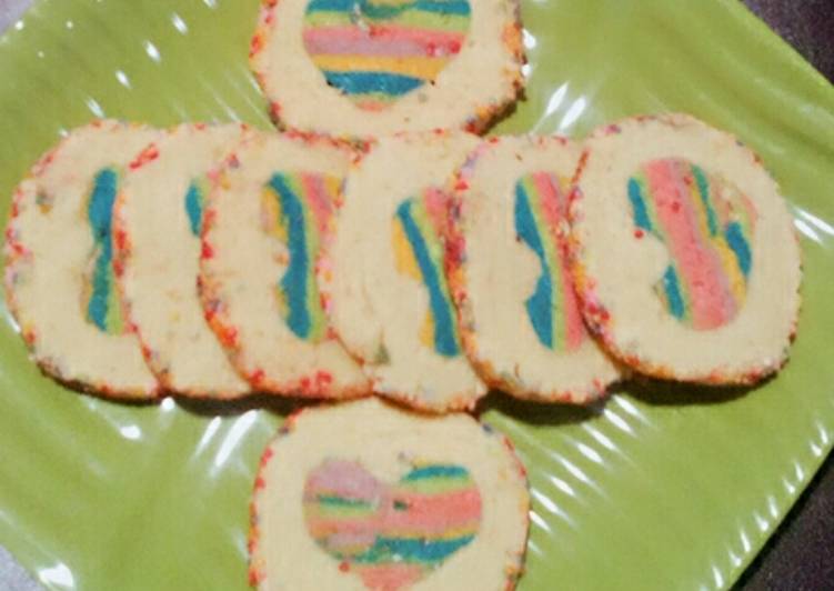 resep lengkap untuk Rainbow in Vanilla Cookies