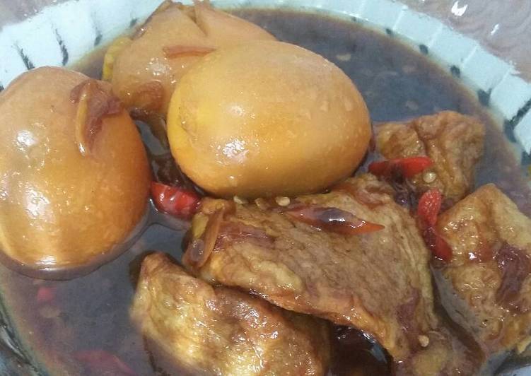 resep makanan Semur Kecap Tahu & Telor Pedas