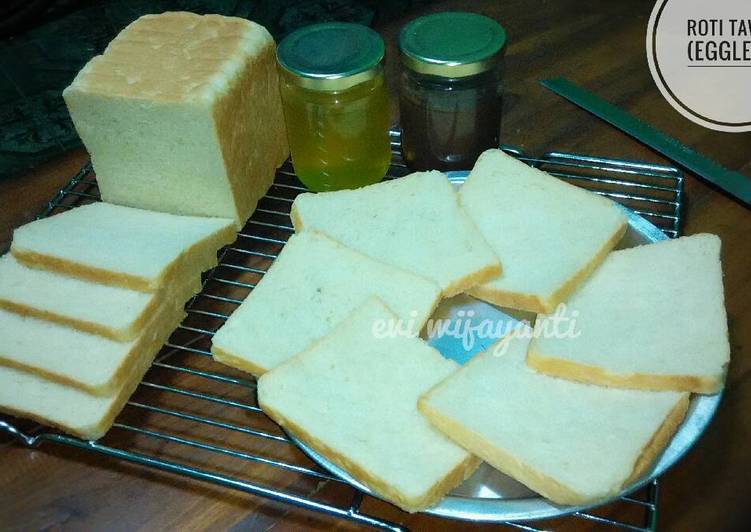 bahan dan cara membuat Roti Tawar (eggless)