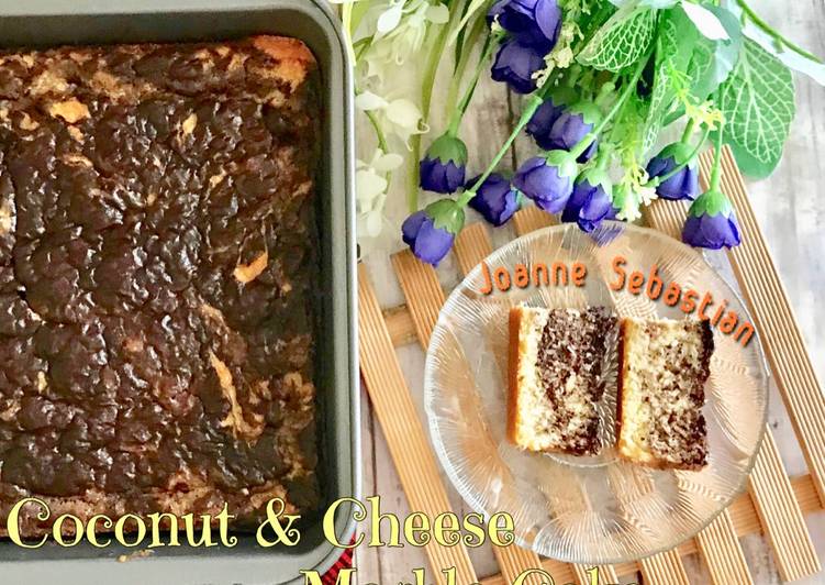 resep Coconut & Cheese Marble Cake -Keto