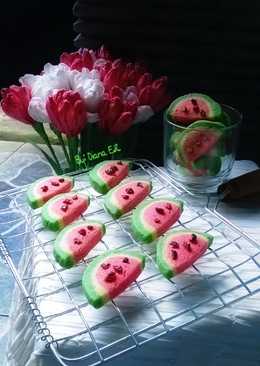 Watermelon Cookies (kuker Semangka), 3 bahan, no mixer (#Pr_kueKering)