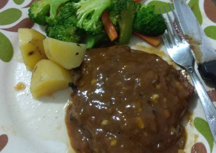 gambar untuk resep makanan Steak sapi Black pepper #kitaberbagi