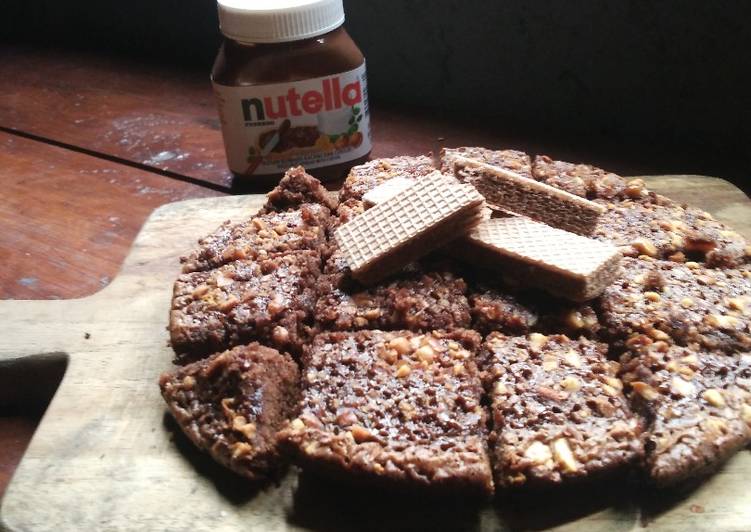 gambar untuk cara membuat Brownies Teflon Nutella