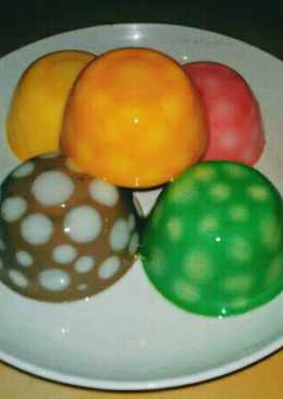 Puding mini rainbow dome polkadot #BikinBareng