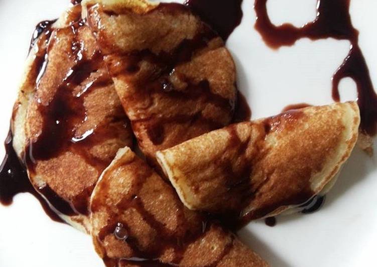 resep Salty pancake with chocolate milk