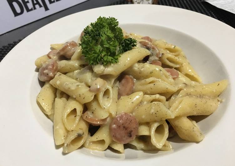 gambar untuk resep Penne carbonara