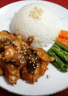 Chicken Katsu with Mushroom Sauce