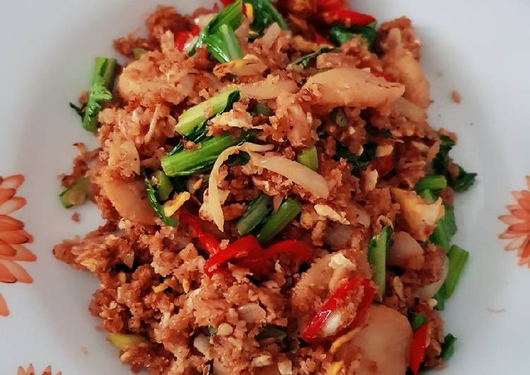 resep makanan Nasi oat goreng tuna kimchi