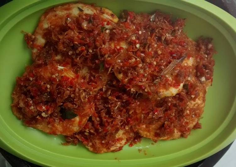 resep masakan Sambal Telur Ceplok with Teri nasi (STCT)