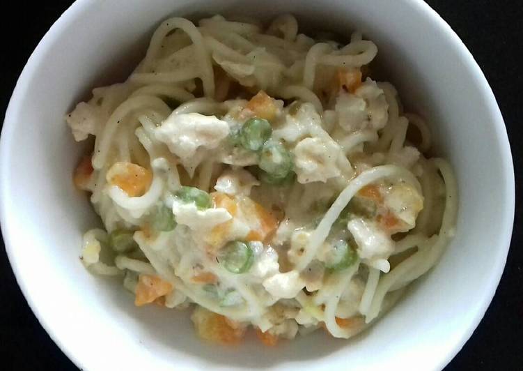 cara membuat Spagethi Carbonara Sayuran *menu balita