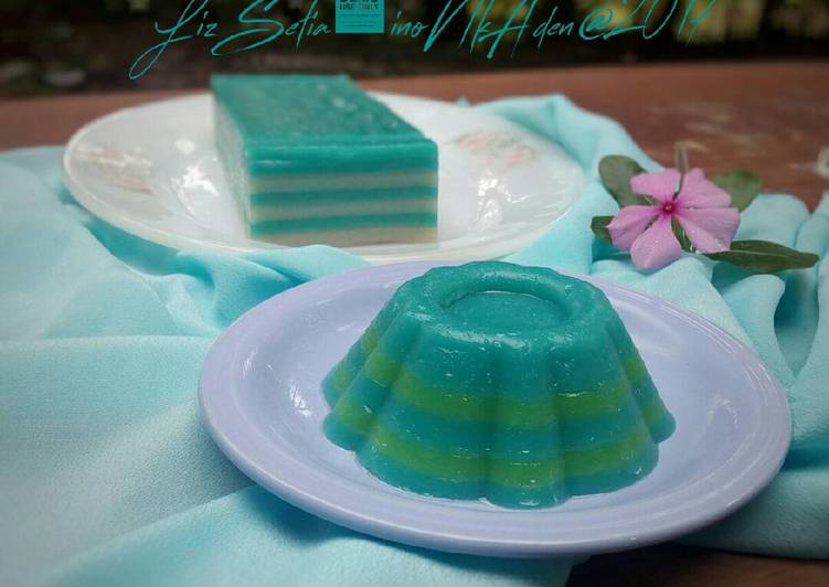 bahan dan cara membuat Kue Lapis 3 tepung (beras, terigu, tapioka)