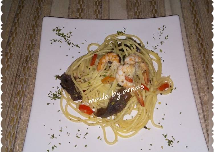 gambar untuk resep makanan Spaghetti aglio olio ala mama arkas??