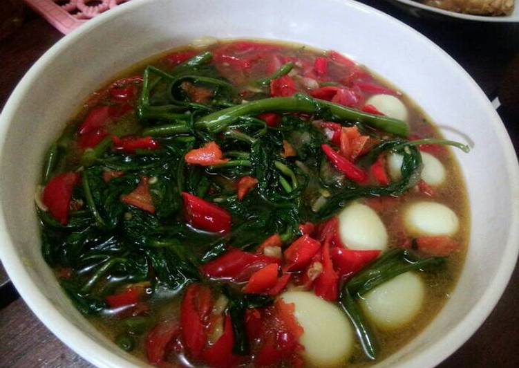 gambar untuk resep makanan Ca Kangkung Telur Puyuh Pedas