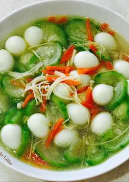 Tumis sayur gambas & telur puyuh