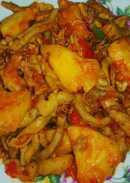 Balado usus ayam pedas with nanas