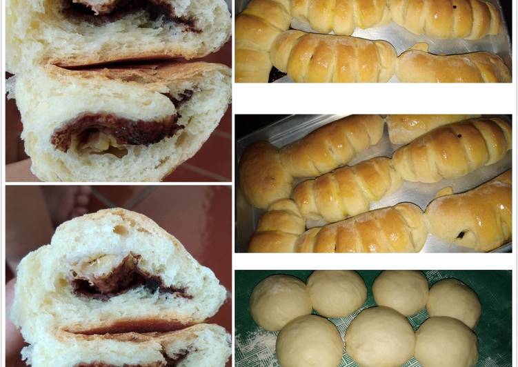 Roti pisang coklat eggless