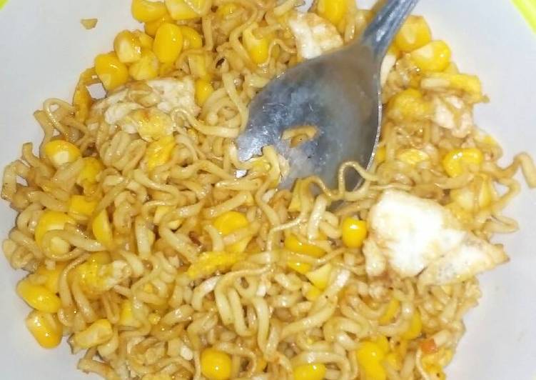 cara membuat Mie telur jagung manis (ala anak kos)