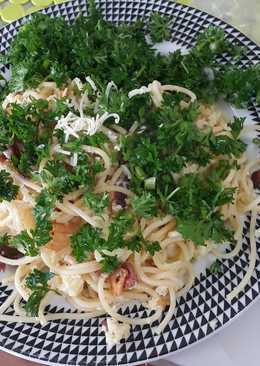 Aglio e olio w beef ham